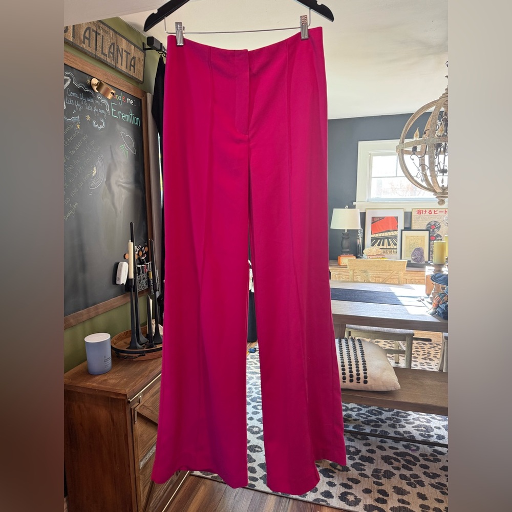 Express Clothing Elegant Pink Women's Wide Leg Trousers